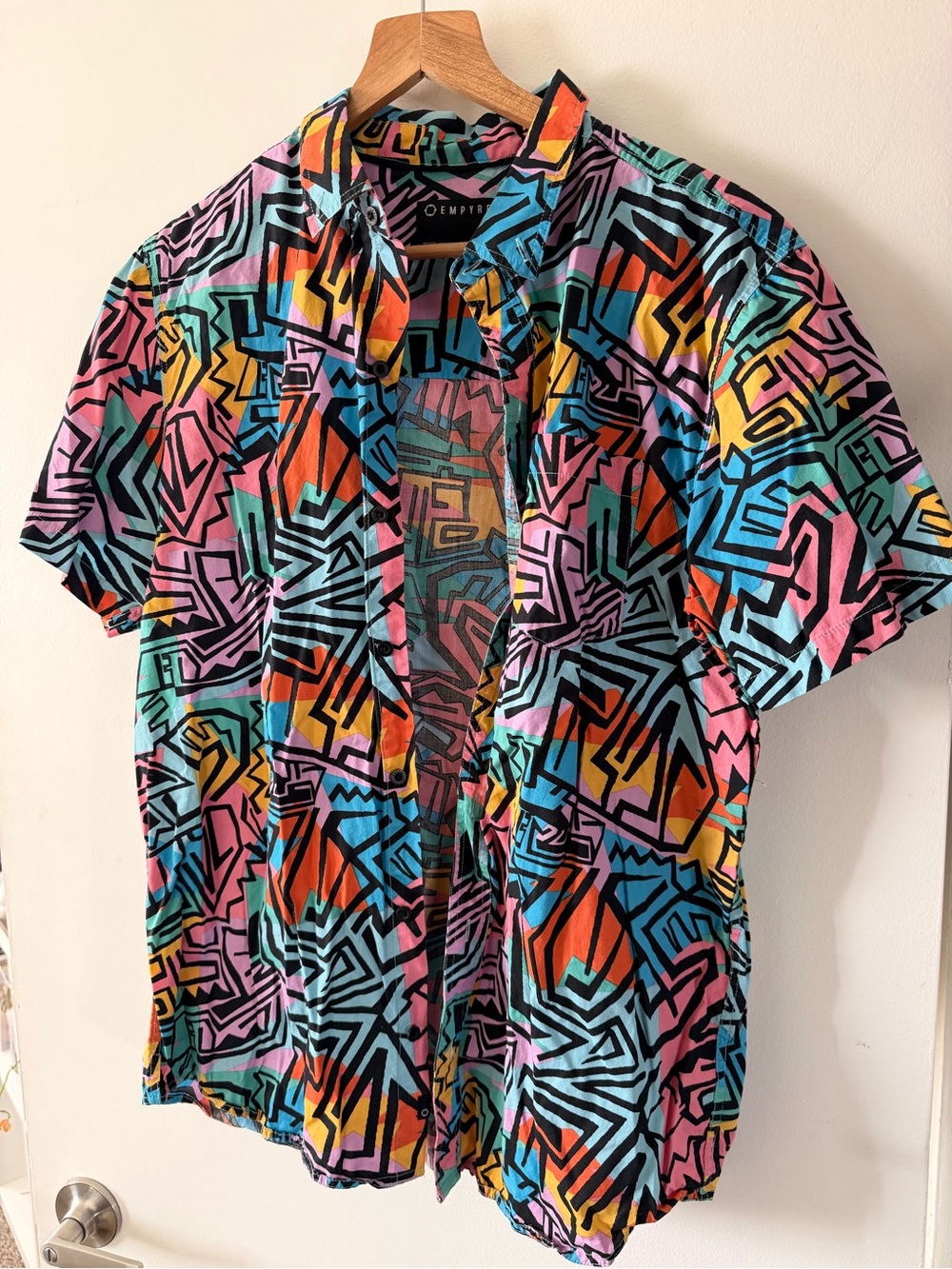 Empyre Multicolor Geometric Short-Sleeve Button Shirt